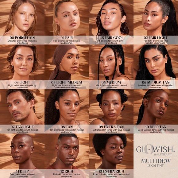 LIGHT-MEDIUM HUDA BEAUTY GLOWISH MULTIDEW CC BB SKIN TINT BRIGHTEN COVERAGE GLOW - Picture 4 of 6